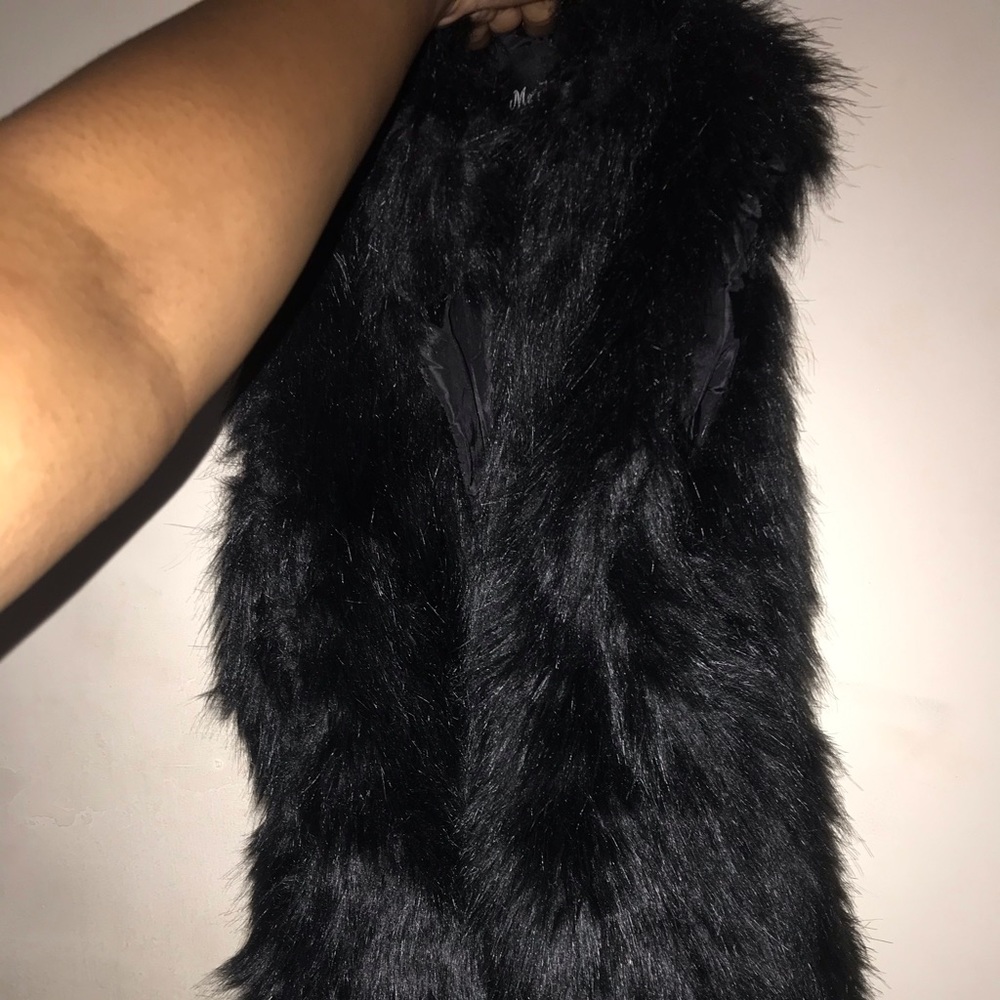 Black Faux Fur Vest
